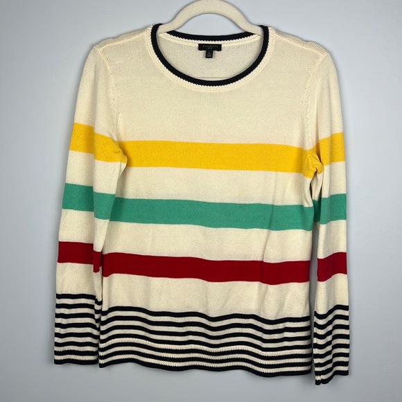 Talbots Small puma cotton striped long sleeve women’s sweater - Picture 2 of 8